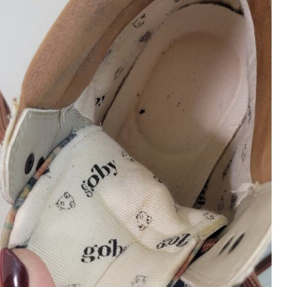 Goby Boots Womens Size 38 (7.5) Boho Retro Ankle Boot Floral Leather Fun Boots - Picture 8 of 9